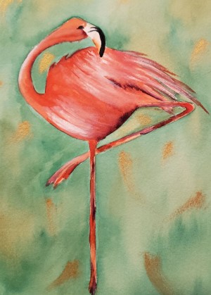 Watercolor Flamingo