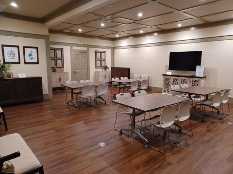 Activity room at Mt Laurel showing room set up