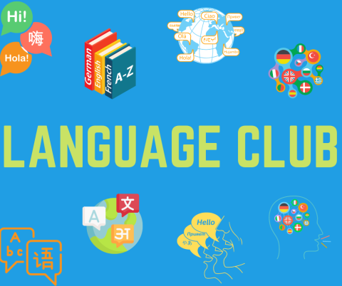 Graphic that says language club