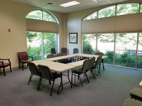 Conference room set up - tables and chairs