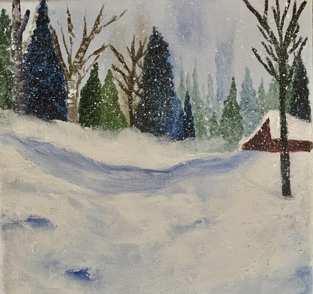 Cozy winter painting