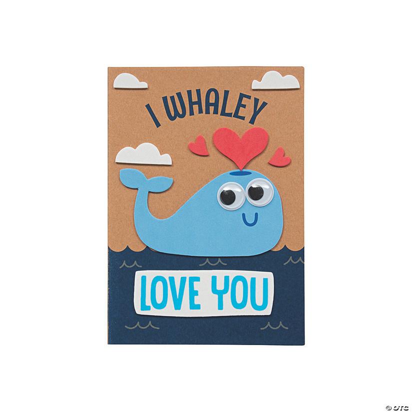 Valentine card with whale on front