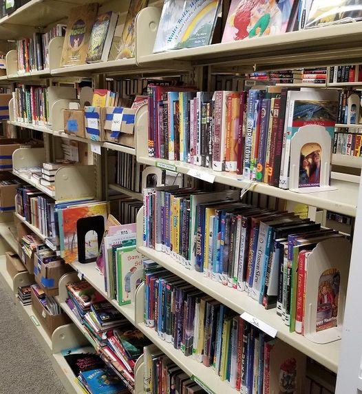 shelves with books