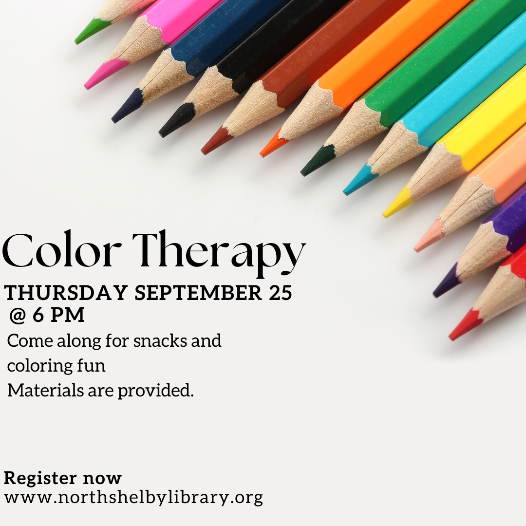 Color pencils and color therapy sign 